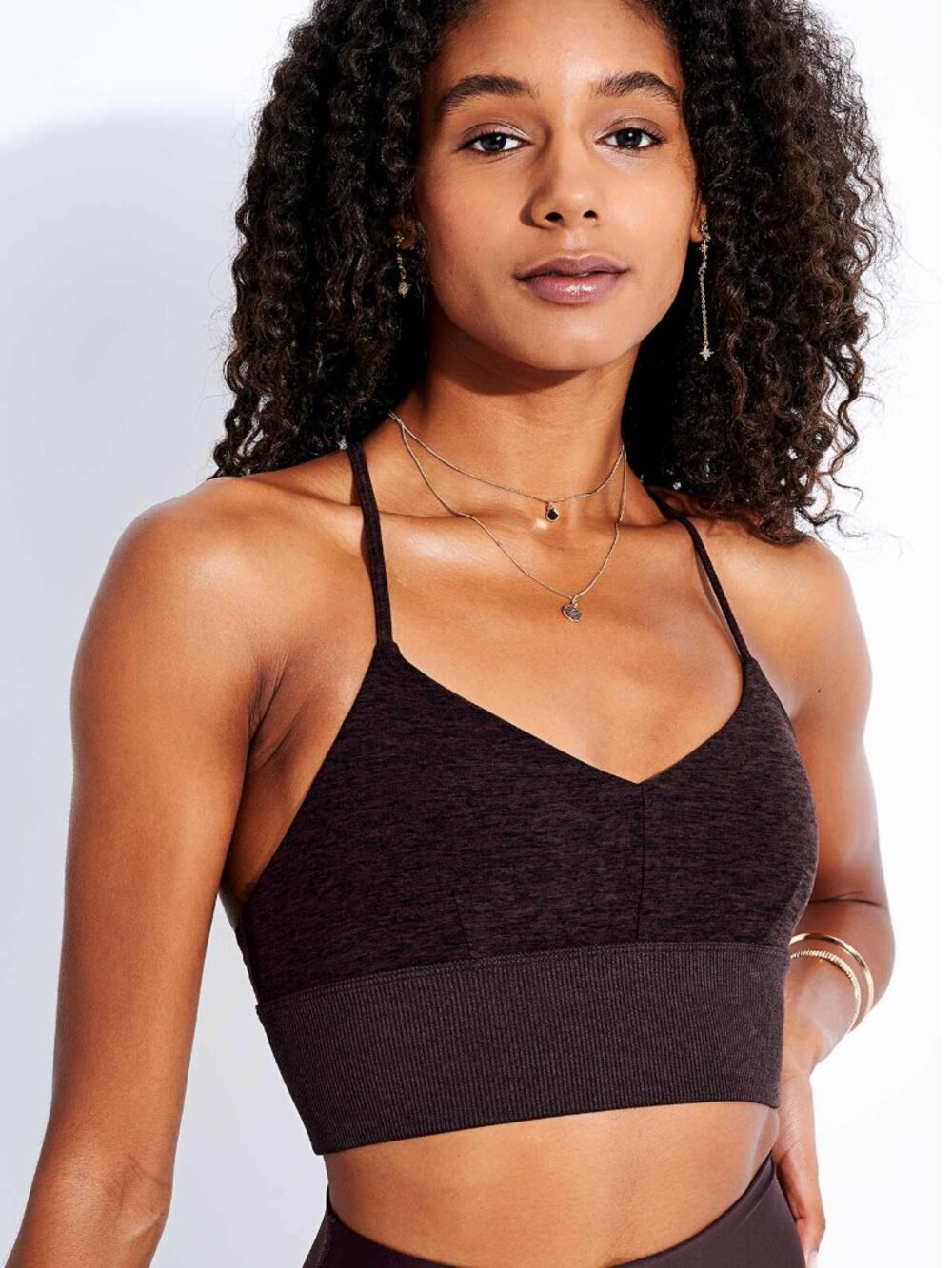 ALO YOGA Alosoft Lavish Bra in Oxblood Heather Sz Small